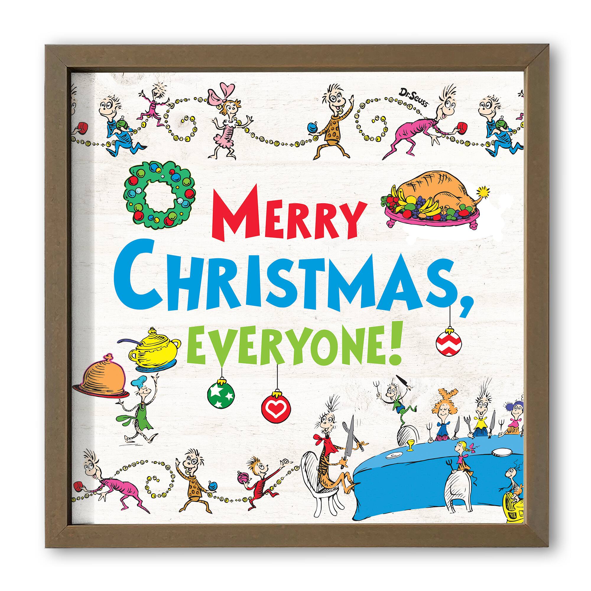 16" The Grinch Merry Christmas Everyone Framed Print